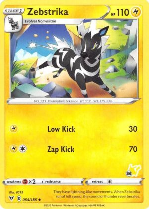 Karta Pokemon Zebstrika 54/185 (#56 Pikachu Stamped) - Battle Academy 2022