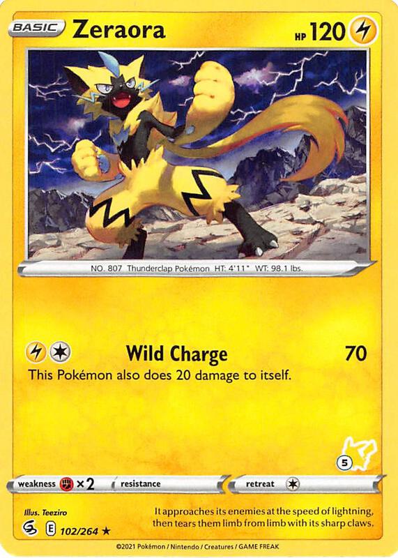 Karta Pokemon Zeraora 102/264 (#5 Pikachu Stamped) - Battle Academy 2022