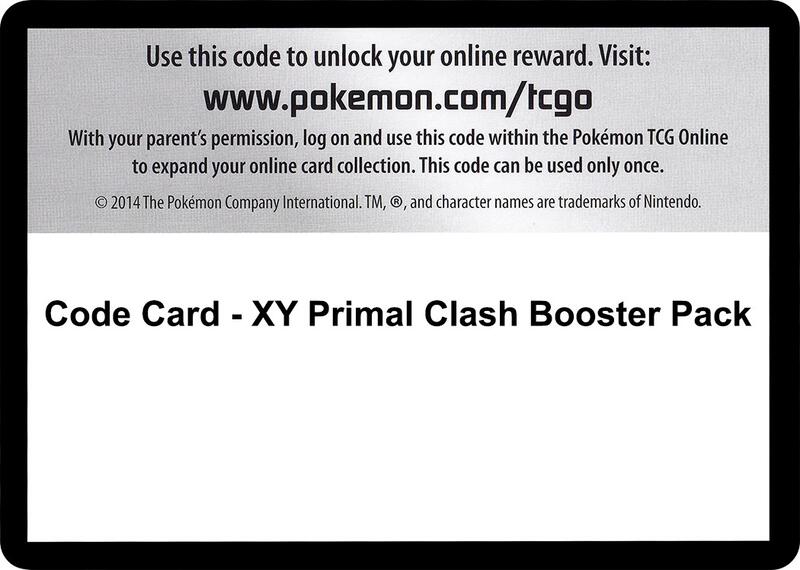 Karta Pokemon Code Card - Primal Clash Booster Pack - XY - Primal Clash