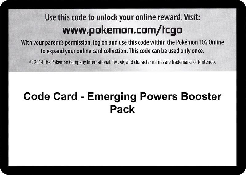 Karta Pokemon Code Card - Emerging Powers Booster Pack - Emerging Powers