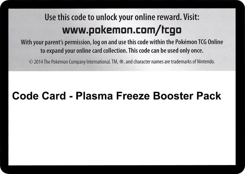 Karta Pokemon Code Card - Plasma Freeze Booster Pack - Plasma Freeze