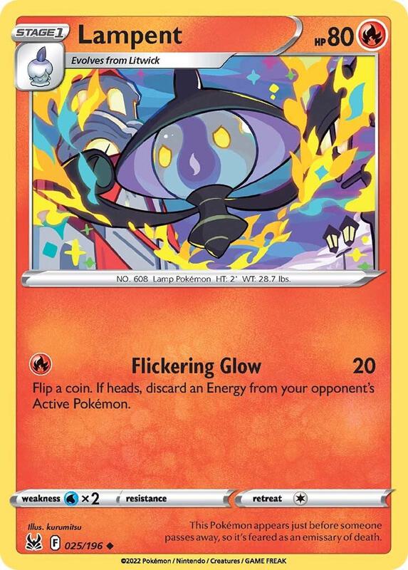 Karta Pokemon Lampent 25/196 - SWSH11: Lost Origin