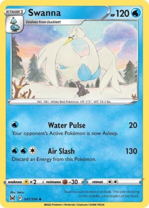 Karta Pokemon Swanna 47/196 - SWSH11: Lost Origin