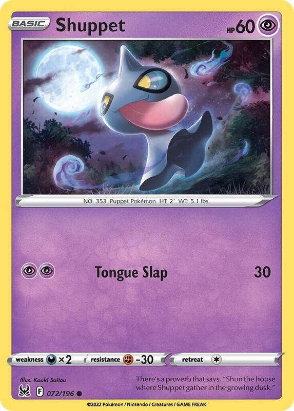 Karta Pokemon Shuppet 72/196 - SWSH11: Lost Origin