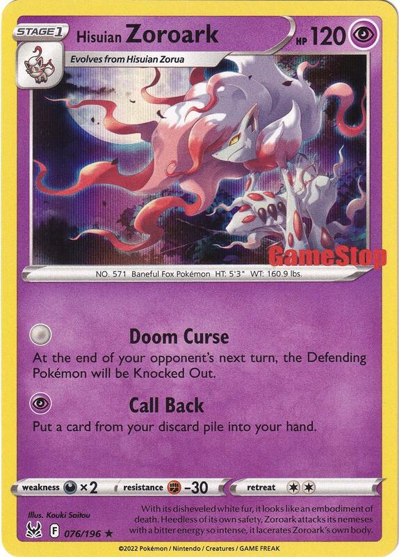 Karta Pokemon Hisuian Zoroark 76/196 (Gamestop Exclusive) - Miscellaneous Cards & Products