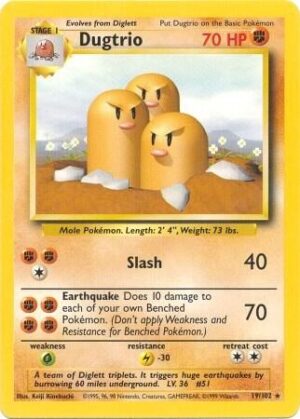 Karta Pokemon Dugtrio 19/102 - Base Set
