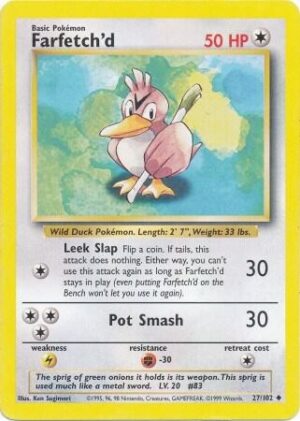 Karta Pokemon Farfetch'd 27/102 - Base Set
