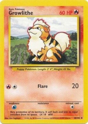Karta Pokemon Growlithe 28/102 - Base Set