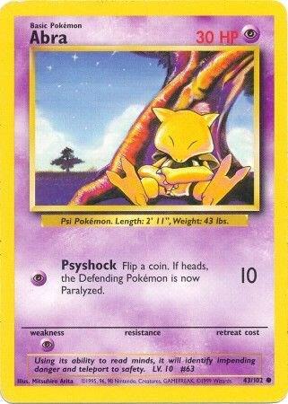 Karta Pokemon Abra 43/102 - Base Set