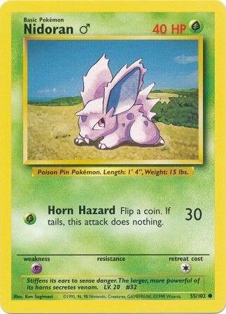Karta Pokemon Nidoran M 55/102 - Base Set