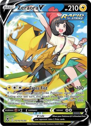 Karta Pokemon Zeraora V - SWSH12: Silver Tempest Trainer Gallery TG16/TG30