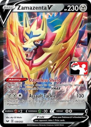 Karta Pokemon Zamazenta V 139/202 - Prize Pack Series Cards
