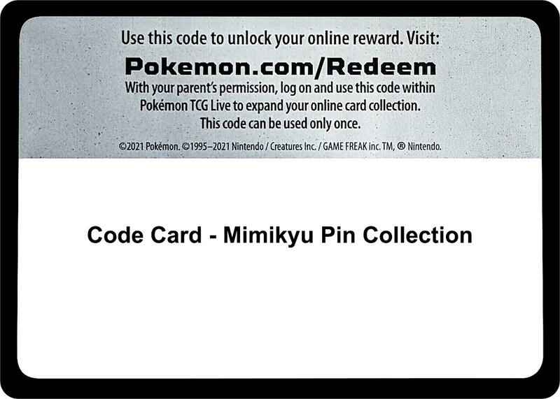 Karta Pokemon Code Card - Mimikyu Pin Collection - SM Base Set