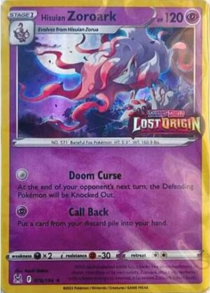 Karta Pokemon Hisuian Zoroark 76/196 (Lost Origin Stamped) - Miscellaneous Cards & Products