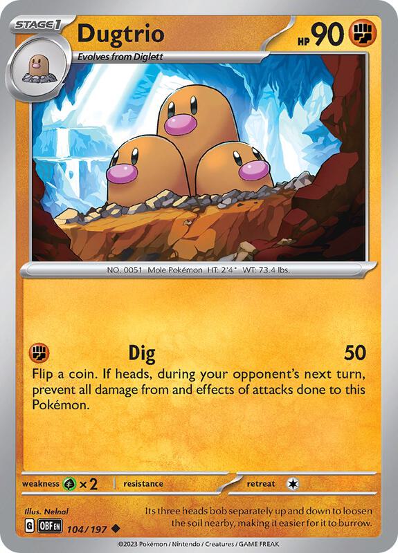Dugtrio 104/197 - Obsidian Flames
