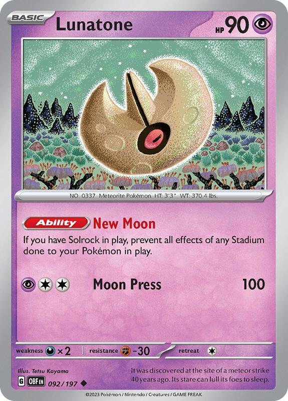 Lunatone 092/197 - Obsidian Flames