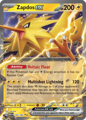 Karta Pokemon Zapdos ex 145/165 - SV: Scarlet & Violet 151
