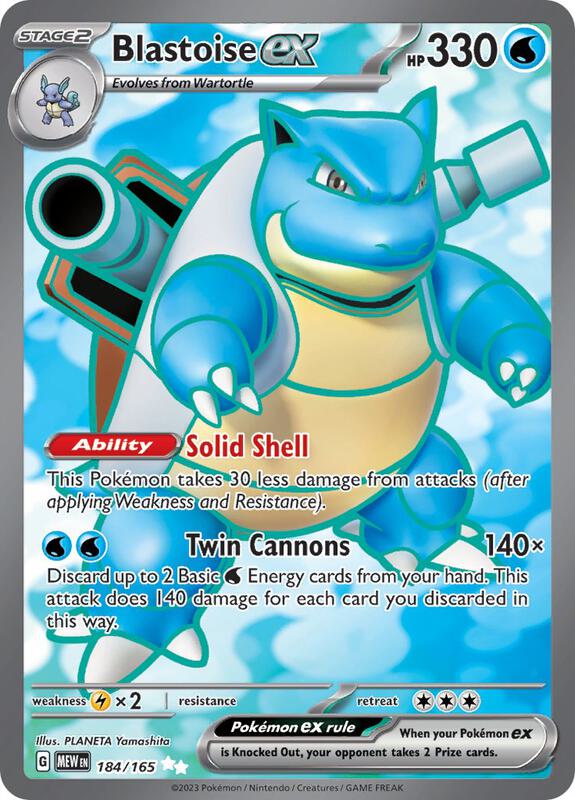 Karta Pokemon Blastoise ex 184/165 - SV: Scarlet & Violet 151