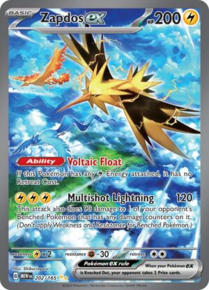 Karta Pokemon Zapdos ex 202/165 - SV: Scarlet & Violet 151