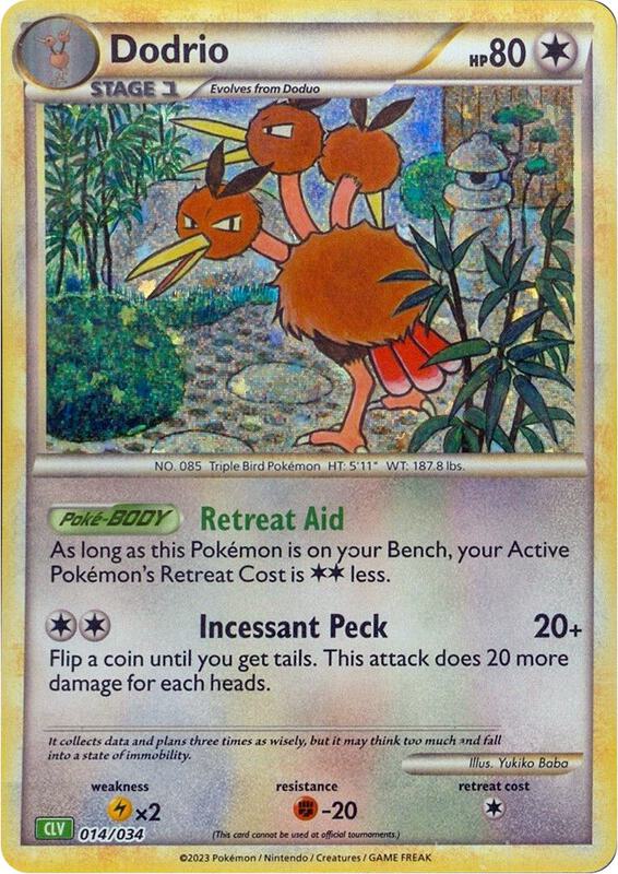 Karta Pokemon Dodrio 14/034 - Trading Card Game Classic