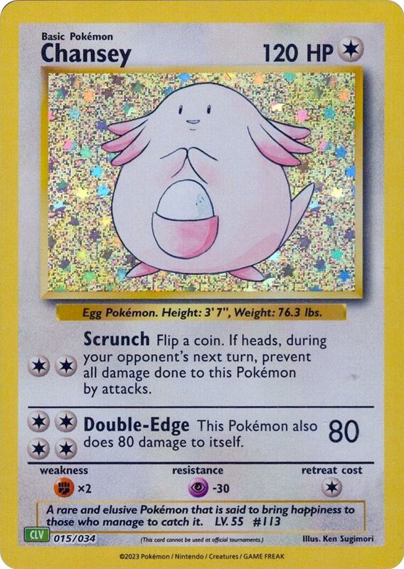 Karta Pokemon Chansey 15/034 - Trading Card Game Classic
