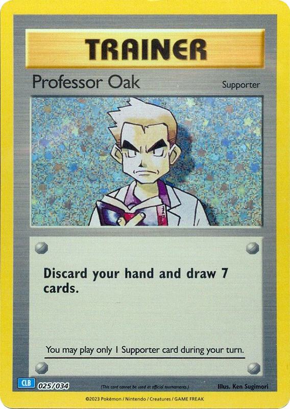 Karta Pokemon Professor Oak (CLB) 25/034 - Trading Card Game Classic