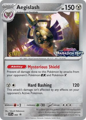Karta Pokemon Aegislash - 60 (Prerelease) [Staff] - SV: Scarlet & Violet Promo Cards 60