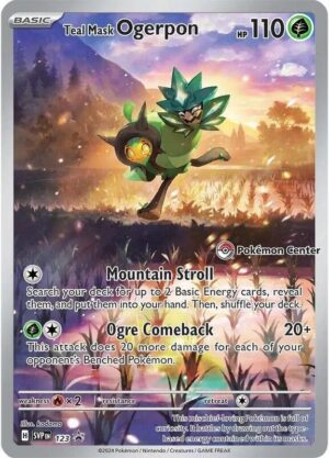 Karta Pokemon Teal Mask Ogerpon - 123 (Pokemon Center Exclusive) - SV: Scarlet & Violet Promo Cards 123
