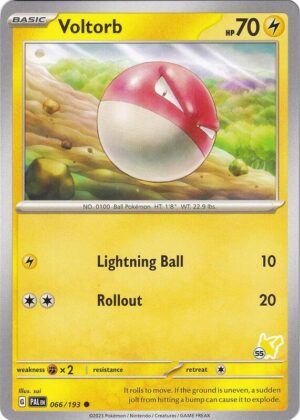 Karta Pokemon Voltorb 66/193 - Pikachu 55 - Battle Academy 2024