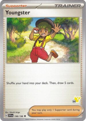 Karta Pokemon Youngster 198/198 - Pikachu 50 - Battle Academy 2024
