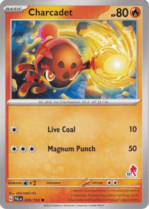 Karta Pokemon Charcadet 39/193 - Armarouge 13 - Battle Academy 2024