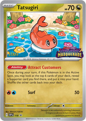 Karta Pokemon Tatsugiri - 118 (Prerelease) [Staff] - SV: Scarlet & Violet Promo Cards 118