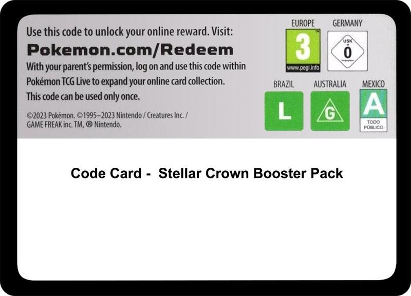 Karta Pokemon Code Card - Stellar Crown Booster Pack - SV07: Stellar Crown