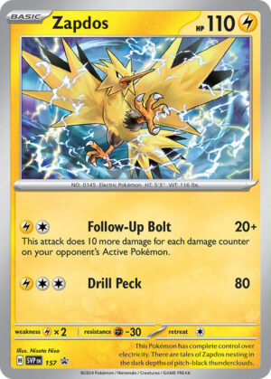 Karta Pokemon Zapdos - 157 - SV: Scarlet & Violet Promo Cards 157