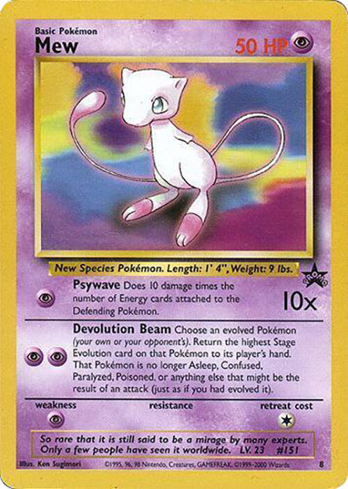Karta Pokemon Mew - 8 (Glossy Finish) - WoTC Promo 8