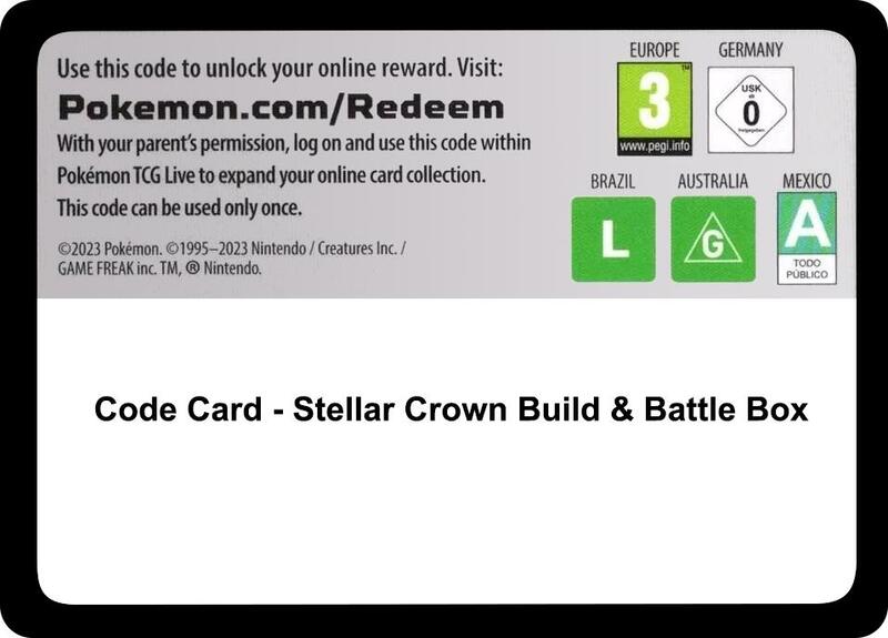 Karta Pokemon Code Card - Stellar Crown Build & Battle Box - SV07: Stellar Crown