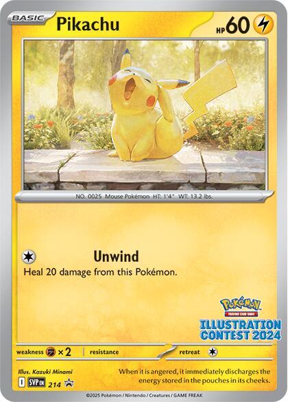 Karta Pokemon Pikachu - 214 (Illustration Contest 2024) - SV: Scarlet & Violet Promo Cards 214