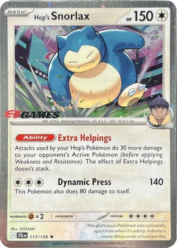 Karta Pokemon Hop's Snorlax 117/159 (EB Games) (Cosmos Holo) - Miscellaneous Cards & Products