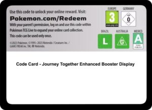 Karta Pokemon Code Card - Journey Together Enhanced Booster Display - SV09: Journey Together