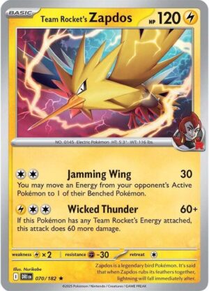 Team Rocket's Zapdos 070/182 - Destined Rivals
