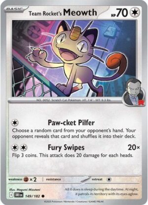 Team Rocket's Meowth 149/182 - Destined Rivals