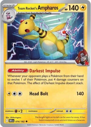 Team Rocket's Ampharos 074/182 - Destined Rivals