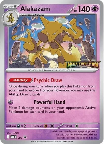 Karta Pokemon Alakazam - 3 - ME: Mega Evolution Promo 3
