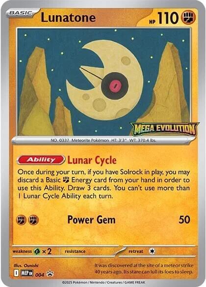 Karta Pokemon Lunatone - 4 - ME: Mega Evolution Promo 4