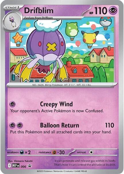 Karta Pokemon Drifblim - 6 - ME: Mega Evolution Promo 6