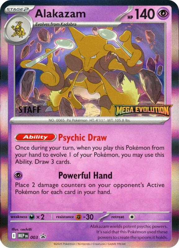 Karta Pokemon Alakazam - 3 (Staff) - ME: Mega Evolution Promo 3
