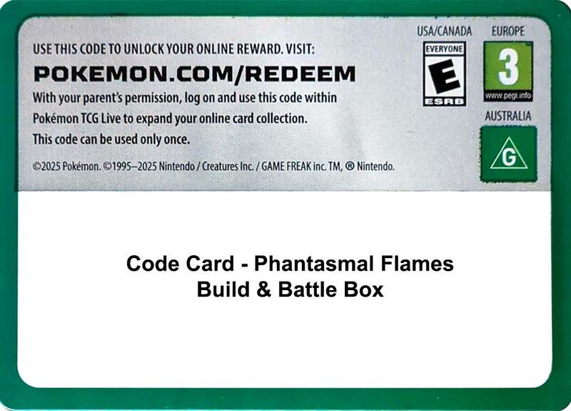 Karta Pokemon Code Card - Phantasmal Flames Build & Battle Box - ME02: Phantasmal Flames