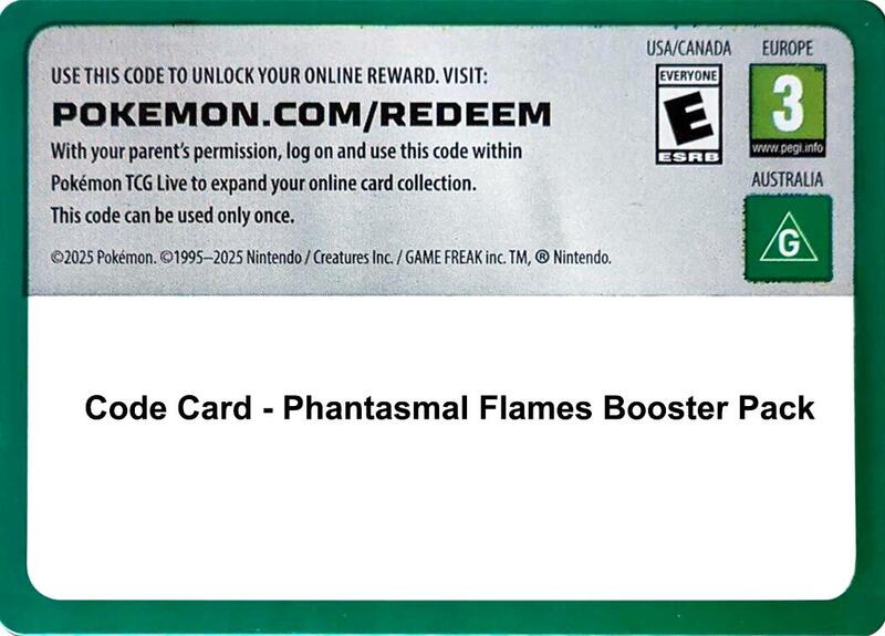 Karta Pokemon Code Card - Phantasmal Flames Booster Pack - ME02: Phantasmal Flames