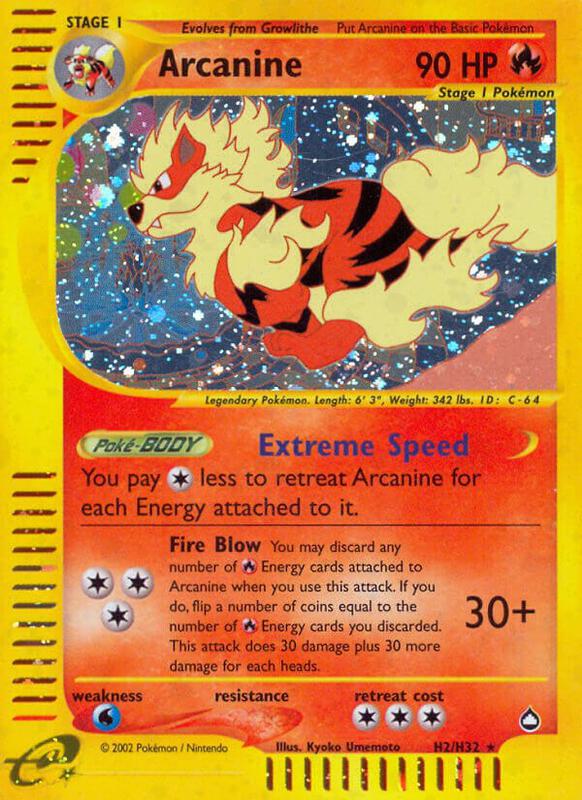 Karta Pokemon Arcanine (H2) - Aquapolis H02/H32