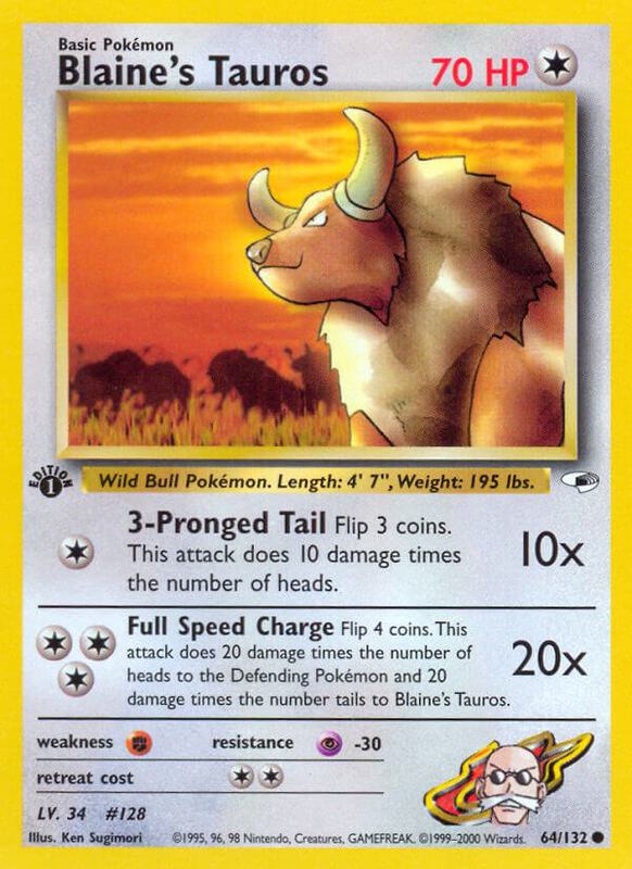Blaine's Tauros 064/132 - Gym Heroes